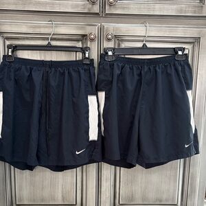 Nike Men's Navy and White Running Shorts